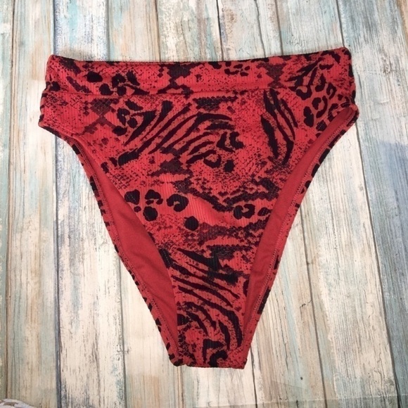 Xhilaration Other - NWT Xhilaration Red Printed High Waisted High Leg Bikini Bottoms